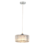 Srebrna lampa wisząca z kryształami 120 cm okrągła 1xE27 VETRO chrom 