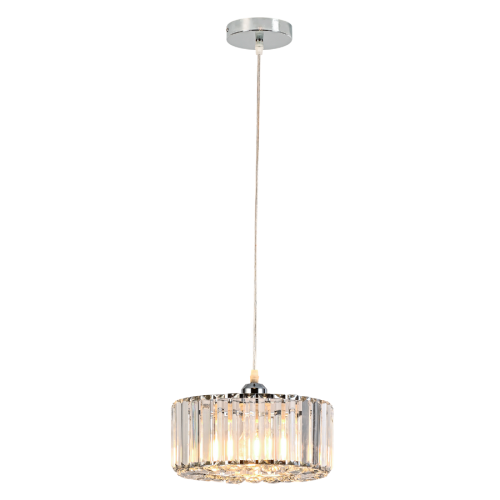 LAMPAMI - lampa wisząca srebrna, lampa kryształowa nowoczesna, lampa do salonu, żyrandol nowoczesny do salonu VETRO