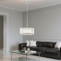 LAMPAMI - lampa wisząca srebrna, lampa kryształowa nowoczesna, lampa do salonu, żyrandol nowoczesny do salonu VETRO