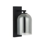 Elegancki kinkiet ścienny czarny klosz dymiony 1xE27 ELARIS 