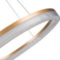 LAMPAMI - lampa wisząca złota nowoczesna, złota lampa ledowa, nowoczesna lampa do salonu, żyrandol nowoczesny do salonu Midway Cristal Triangle  LED CCT