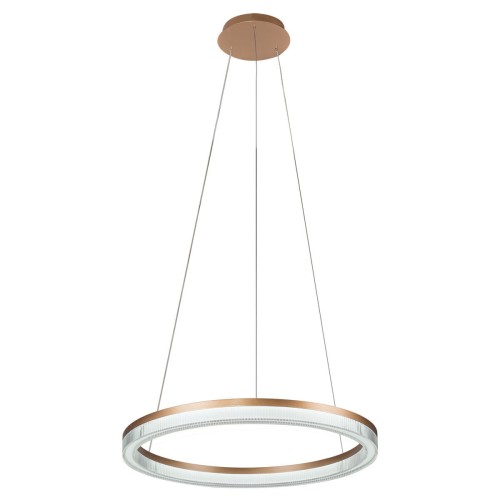 LAMPAMI - lampa wisząca złota nowoczesna, złota lampa ledowa, nowoczesna lampa do salonu, żyrandol nowoczesny do salonu Midway Cristal Triangle LED CCT