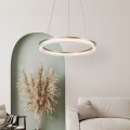 LAMPAMI - lampa wisząca złota nowoczesna, złota lampa ledowa, nowoczesna lampa do salonu, żyrandol nowoczesny do salonu Midway Cristal Triangle LED CCT