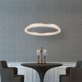 LAMPAMI - lampa wisząca złota nowoczesna, złota lampa ledowa, nowoczesna lampa do salonu, żyrandol nowoczesny do salonu Midway Cristal Triangle LED CCT