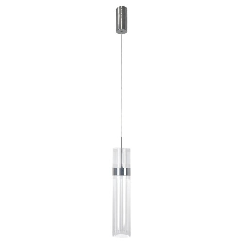 LAMPAMI - tuba ryflowana, lampa wisząca przy lustrze, nowoczesna tuba sufitowa wisząca, lampa do sypialni wisząca przy łóżku, lampa ledowa wisząca Ambiente LED CCT