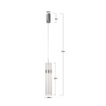 LAMPAMI - tuba ryflowana, lampa wisząca przy lustrze, nowoczesna tuba sufitowa wisząca, lampa do sypialni wisząca przy łóżku, lampa ledowa wisząca Ambiente LED CCT