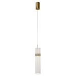 Tuba ryflowana pojedyncza, złota lampa ledowa wisząca pojedyncza 120 cm  AMBIENTE LED CCT
