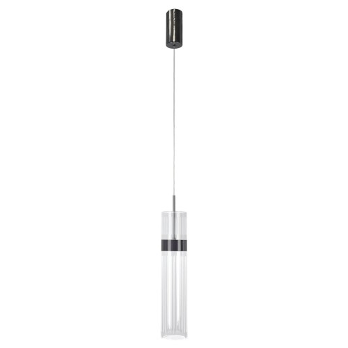 LAMPAMI - tuba ryflowana, lampa wisząca przy lustrze, nowoczesna tuba sufitowa wisząca, lampa do sypialni wisząca przy łóżku, lampa ledowa wisząca Ambiente LED CCT