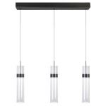 Lampa ledowa wisząca grafitowa potrójna tuba ryflowana 120 cm AMBIENTE 3 LED CCT 