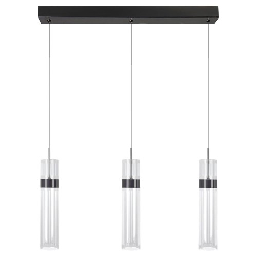 LAMPAMI - tuba ryflowana, lampa wisząca potrójna, lampa ledowa do salonu, lampa nad stół , lampa nad wyspę kuchenną Ambiente 3LED CCT