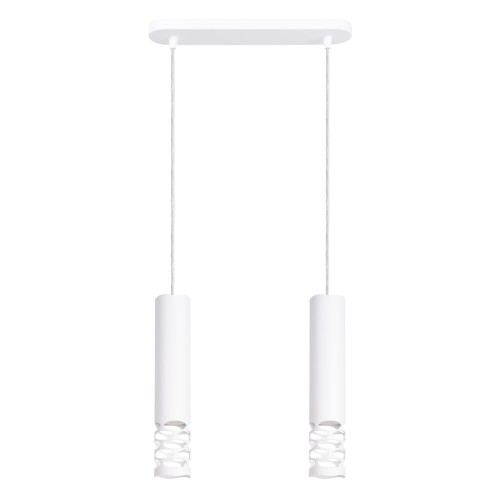 LAMPAMI - nowoczesna lampa potrójna wisząca, tuby wiszące białe, lampa nad stół wisząca, lampa do jadalni LAMI 2L