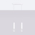 LAMPAMI - nowoczesna lampa potrójna wisząca, tuby wiszące białe, lampa nad stół wisząca, lampa do jadalni LAMI 2L