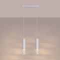 LAMPAMI - nowoczesna lampa potrójna wisząca, tuby wiszące białe, lampa nad stół wisząca, lampa do jadalni LAMI 2L