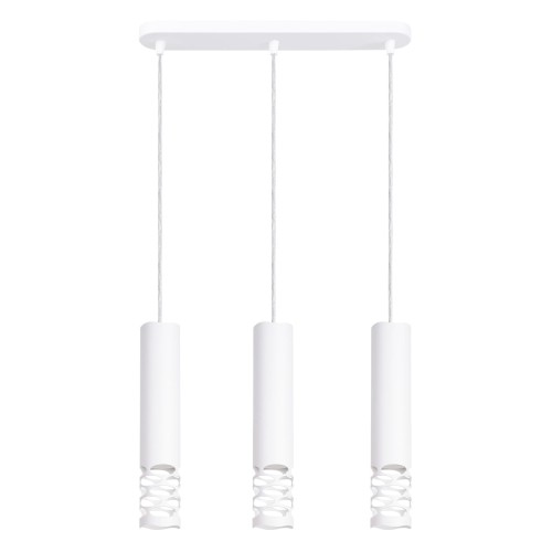 LAMPAMI - nowoczesna lampa potrójna wisząca, tuby wiszące białe, lampa nad stół do jadalni LIRO 3L