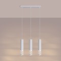 LAMPAMI - nowoczesna lampa potrójna wisząca, tuby wiszące białe, lampa nad stół do jadalni LIRO 3L