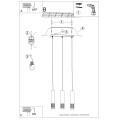 LAMPAMI -  lampa nad stół do jadalni LIRO 3L szkic