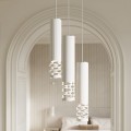 LAMPAMI - nowoczesna lampa potrójna wisząca, tuby wiszące białe, lampa nad stół do jadalni LIRO 3L