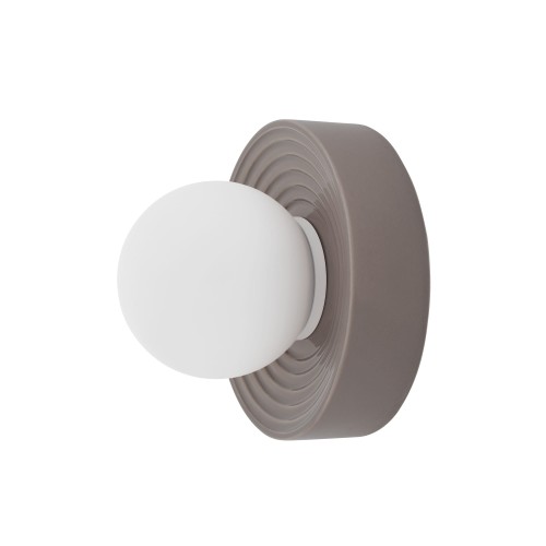 LAMPAMI - lampa ścienna, kinkiet na ścianę, lampa na klatkę schodową, kinkiet na korytarz, kinkiet klosz biała kula CLAY M NOWODVORSKI