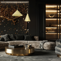 LAMPAMI - lampa nad okrągły stół, lampa do jadalni, lampa nowoczesna wisząca, złota lampa wisząca pojedyncza CAPITAL GOLD Ø17cm 1xGX53