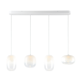 LAMPAMI - lampa do jadalni, klosze szklane kule, lampa wisząca biała, lampa ledowa wisząca Vaso Biały 15W