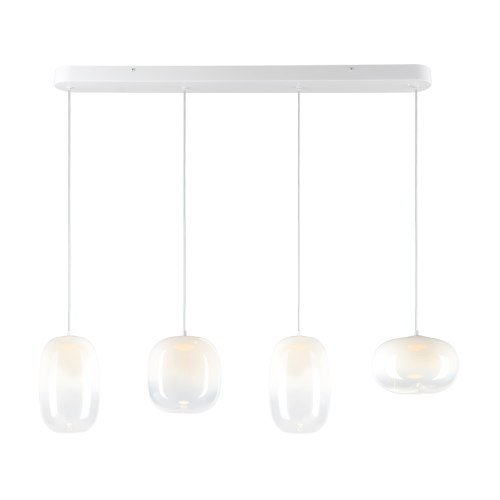 LAMPAMI - lampa do jadalni, klosze szklane kule, lampa wisząca biała, lampa ledowa wisząca Vaso Biały 15W