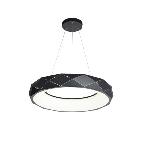 LAMPAMI - czarna lampa ledowa, lampa sufitowa wisząca, lampa nad okrągły stół, lampa sufitowa ledowa nowoczesna REUS