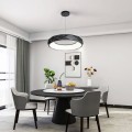 LAMPAMI - czarna lampa ledowa, lampa sufitowa wisząca, lampa nad okrągły stół, lampa sufitowa ledowa nowoczesna REUS