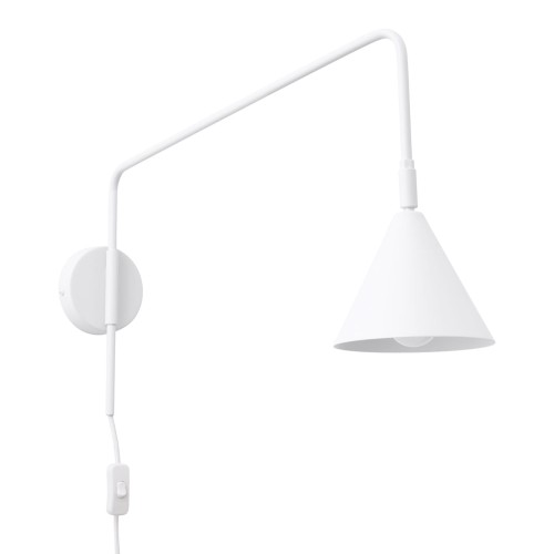 LAMPAMI - kinkiet regulowany nowoczesny, kinkiet ścienny, kinkiet do czytania, kinkiet do sypialni, biały kinkiet do salonu NOX