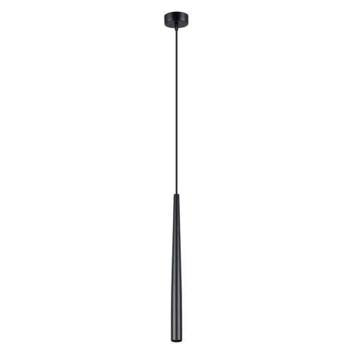 LAMPAMI - lampa wisząca czarna, lampa nad okrągły stół, czarna lampa wisząca nad stół, tuba sufitowa czarna wisząca BLISS 1P