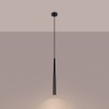 LAMPAMI - lampa wisząca czarna, lampa nad okrągły stół, czarna lampa wisząca nad stół, tuba sufitowa czarna wisząca BLISS 1P
