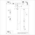 LAMPAMI - tuba sufitowa czarna wisząca BLISS 1P szkic