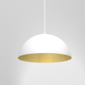 LAMPAMI - lampa nad okrągły stół, lampa do jadalni, lampa nowoczesna wisząca, biała lampa do kuchni BETA WHITE/GOLD