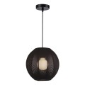 LAMPAMI - nowoczesna lampa wisząca do salonu, lampa do salonu, czarna lampa do sypialni, lampa nad stół wisząca czarna 1 xE27 DANA