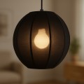 LAMPAMI - nowoczesna lampa wisząca do salonu, lampa do salonu, czarna lampa do sypialni, lampa nad stół wisząca czarna 1xE27 DANA
