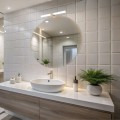 LAMPAMI - kinkiet łazienkowy ledowy, kinkiet łazienkowy złoty, lampa do łazienki, kinkiet nad lustro APA gold 6W LED