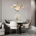 LAMPAMI - żyrandol nowoczesny ledowy, lampa wisząca złota, żyrandol do salonu, żyrandol nowoczesny złoty, złota lampa wisząca Marissa Cristal LED CCT