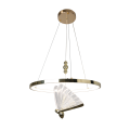 Lampa LAMPAMI - żyrandol nowoczesny ledowy, lampa wisząca złota, żyrandol do salonu, żyrandol nowoczesny złoty, złota lampa wisząca Marissa RING LED CCT