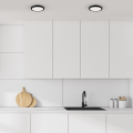 LAMPAMI - okrągły plafon łazienkowy led, lampa sufitowa ledowa, lampa sufitowa łazienkowa, lampa pod prysznic Vera 24W 4000K czarna IP65