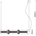 LAMPAMI - lampa nad stół do jadalni AERIS 3 LED CCT szkic
