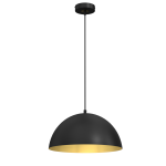 Czarna lampa wisząca pojedyncza ze złotym 1xE27 klosz 35 cm BETA BLACK/GOLD