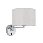 Klasyczny kinkiet na ścianę z wyłącznikiem kremowy modern classic 1xE14 HOTEL MOOD chrom