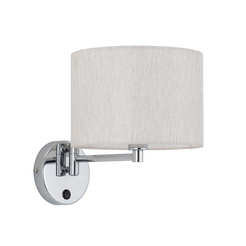 LAMPAMI - kremowy kinkiet hotelowy, kinkiet do  sypialni, klasyczny kinkiet ścienny z włącznikiem, kinkiet do salonu - HOTEL MOOD NOWODVORSKI