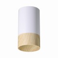 LAMPAMI - lampa biała z drewnem, lampa sufitowa biała, tuba sufitowa biała, lampa kuchenna punktowa CONTI