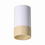 Tuba sufitowa biała z drewnem 10 cm 1xGU10 1x15W CONTI