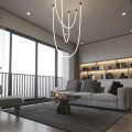 LAMPAMI - nowoczesna lampa do salonu, lampa wisząca ledowa, lampa nad stół, biała lampa ledowa  do salonu Rope Light 2 m biała Tuya Smart LED CCT