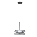 LAMPAMI - lampa do salonu nad sofę, lampa wisząca czarna dymiona, nowoczesna lampa ledowa wisząca, lampa do sypialni, wisząca lampa Casy dymna LED CCT