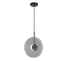 LAMPAMI - lampa do salonu nad sofę, lampa wisząca czarna dymiona, nowoczesna lampa ledowa wisząca, lampa do sypialni, wisząca lampa Casy dymna LED CCT