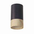 LAMPAMI - lampa czarna z drewnem, lampa sufitowa czarna, tuba sufitowa czarna, lampa kuchenna punktowa CONTI