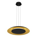 Lampa ledowa do salonu wisząca czarna ze złotym 130 cm 30W 3000K-4000k-6000K PIATTINO LED