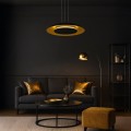 LAMPAMI - żyrandol ledowy, żyrandol do salonu, lampa do salonu nowoczesna, żyrandol led do salonu, lampa ledowa do salonu Piattino Czarny Złoty 30W LED 3000K-4000k-6000K